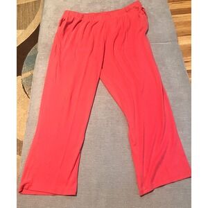 Woman Within Coral Pink Wide Leg Lounge Pants Size 3X Tall Elastic Waist